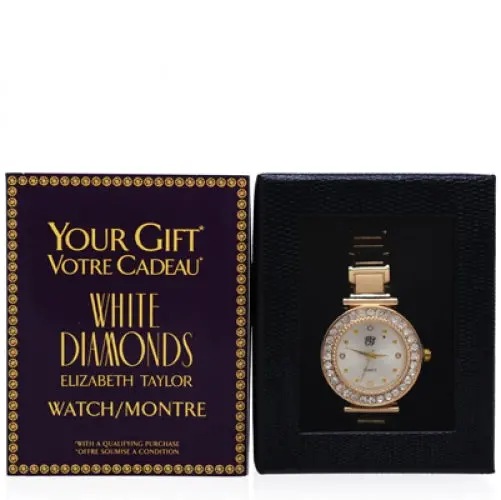 Elizabeth Taylor White Diamonds Ladies Watch In Hard Display Box 1