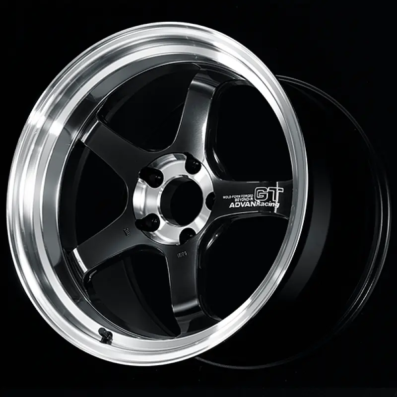 Advan Gt Beyond-R Forged Alloy Wheel – 18×9.0 Inch, +43 Offset, 5×114.3 Bolt Pattern, 73Mm Hub Bore, Diamond-Cut Face With Dark Platinum Black Finish 1
