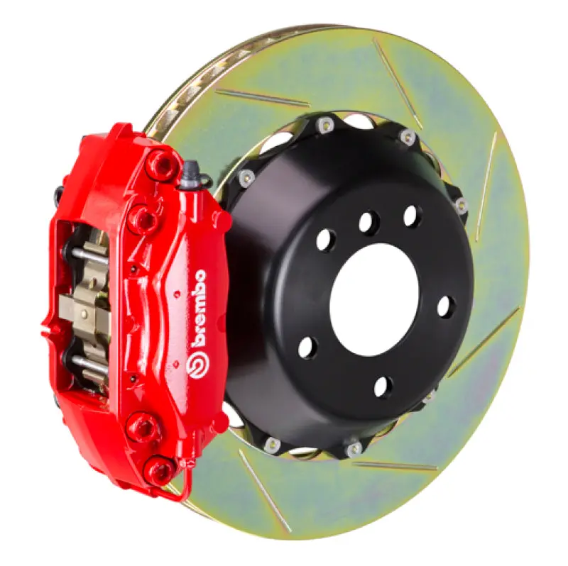 Brembo 05-11 Slk55 Amg/06-09 Clk63 Amg Rr Gt Bbk 4 Pist Cast 2Pc 345X28 2Pc Rotor Slotted Type1-Red 1