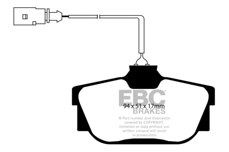 Ebc Ultimax2 Rear Brake Pads – Designed For 2000 Volkswagen Eurovan 2.8L (Ate Calipers) With Wear Indicators 1