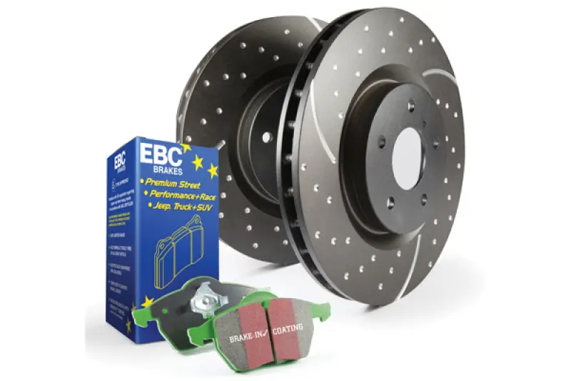 Ebc S3 Brake Upgrade Kit: Greenstuff Pads And Grooved Drilled Rotors 1