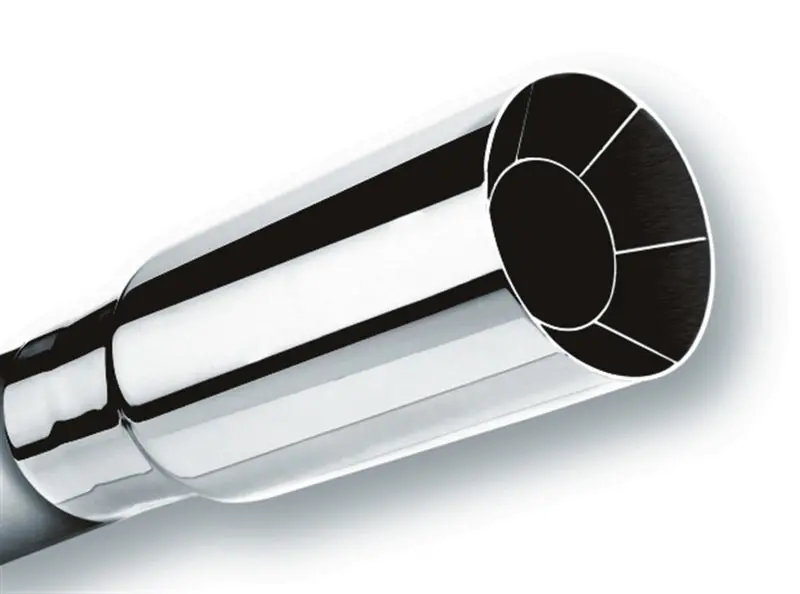 Borla Universal Polished Intercooler Tip – 2.25-Inch Inlet / 2.5-Inch Outlet, Round Design 1