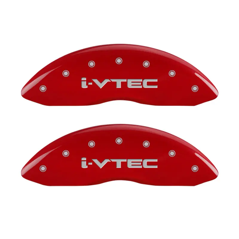 Mgp Engraved 4-Piston Caliper Covers – Front & Rear, I-Vtec Red Finish With Silver Accent 1