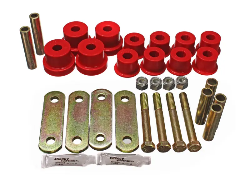 Energy Suspension Gm Heavy-Duty Shackle Kit – Red Polyurethane Bushings 1