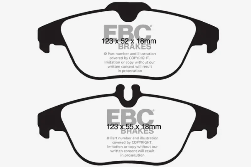 Ebc Redstuff Rear Brake Pads For 2012–2014 Mercedes-Benz C250 W204 (1.8L Turbo) 1