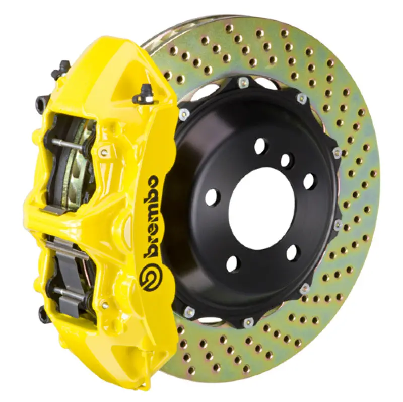 Brembo Gt Big Brake Kit For 2006–2011 Lexus Gs300 – Front Drilled 355X32Mm Two-Piece Rotors, Yellow Calipers 1