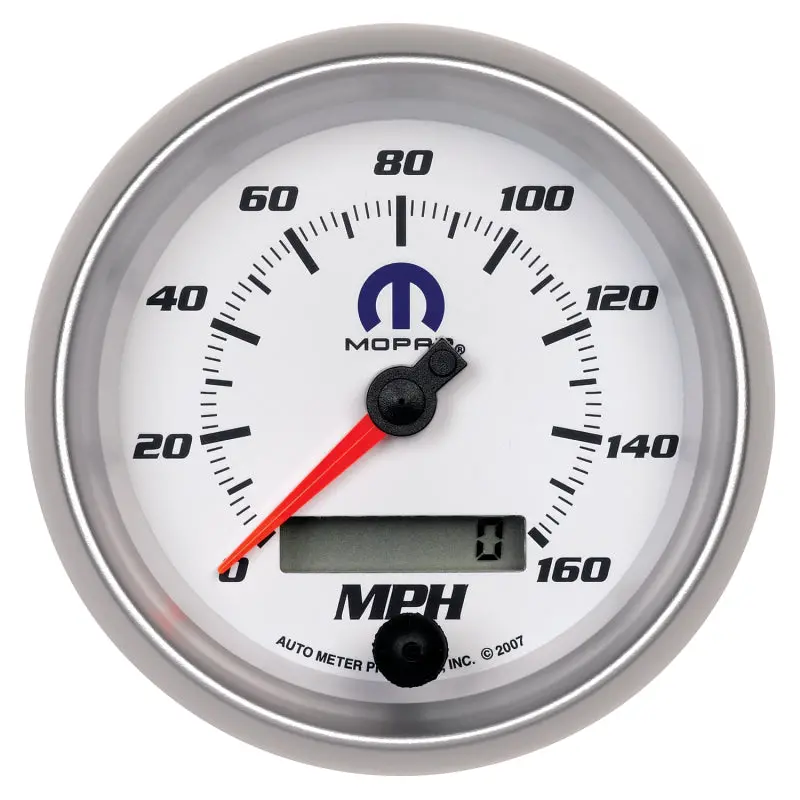Autometer Gauge Speedometer 3-3/8In. 160Mph Elec. Programmable White Mopar 1