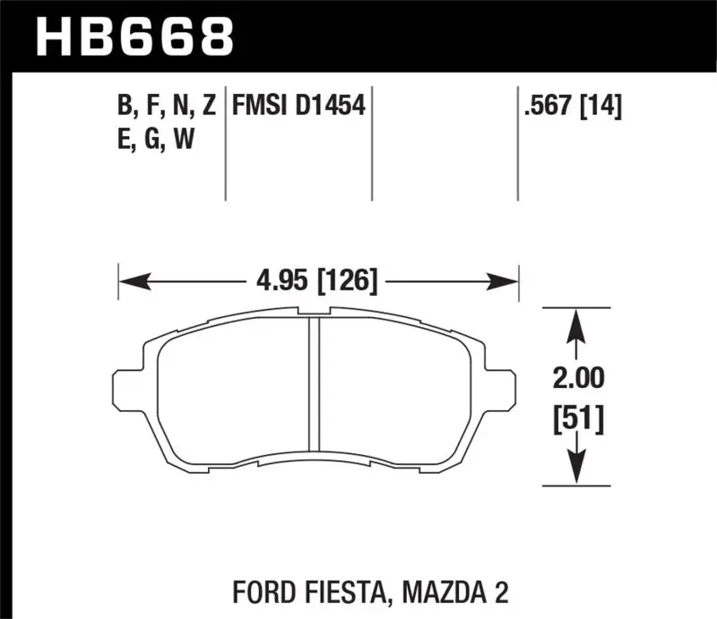 Hawk Hps Front Brake Pads – Performance Street Compound For Ford Fiesta S/Se/Sl (2011–2017) 2