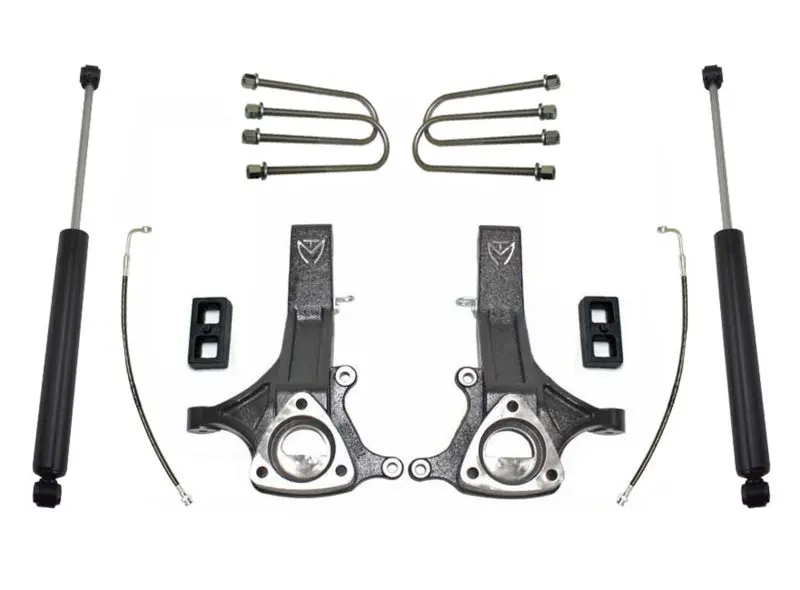 Maxtrac Maxpro Spindle Lift Kit For 2002–2008 Dodge Ram 1500 2Wd – 4.5" Front / 2" Rear W/Matched Shocks 1