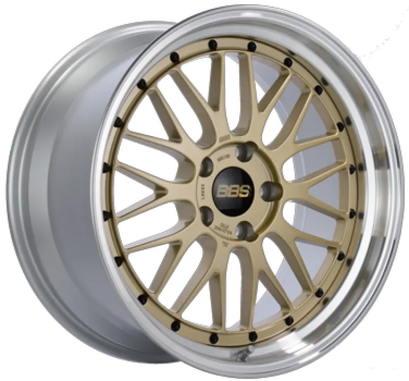 Bbs Lm Forged Alloy Wheel – 19X9", 5X120 Bolt Pattern, Et27 Offset, Gold Center & Diamond-Cut Lip, Requires Pfs Clips 1