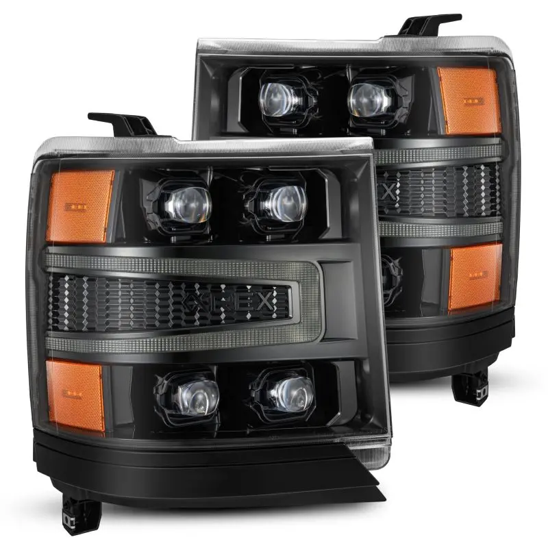 Alpharex Nova-Series Led Projector Headlights – Black Housing With Sequential Turn Signals & Drls For 2016–2018 Chevy Silverado 1500Hd (Requires Adapter 810023) 1