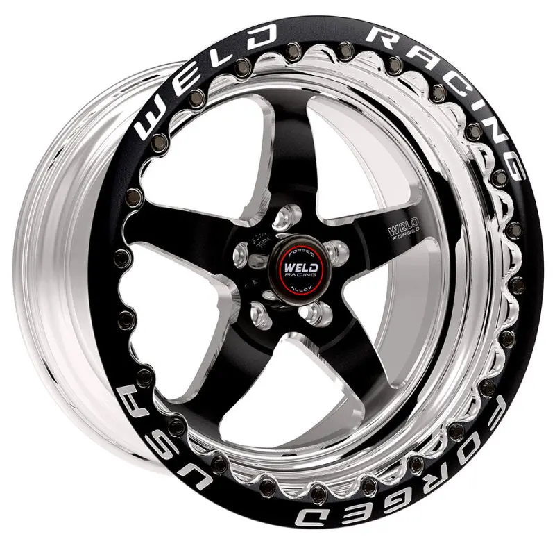 Weld S71 Black Beadlock Wheel – 17X10.5", 5X4.5" Bolt Pattern, 7.9" Backspace, Low-Pad Design, Machined Face With Black Finish 1