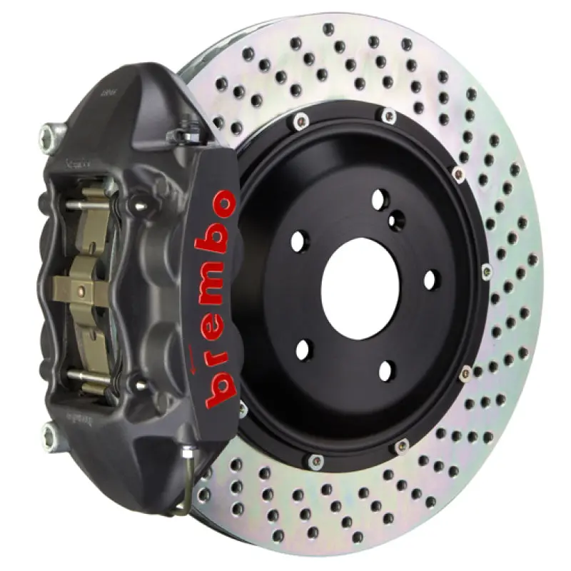 Brembo 96-05 550/575 (Excl. Gtc) Rear Gts Bbk 4 Piston Cast 380X28 2Pc Rotor Drilled-Black Ha 1