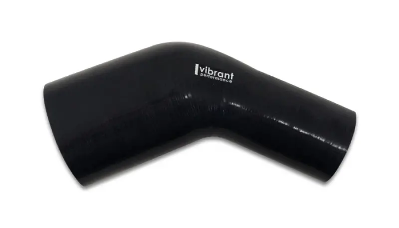 Vibrant Gloss Black Silicone Transition Elbow – 2.5" To 3" Id, 45° Angle 1