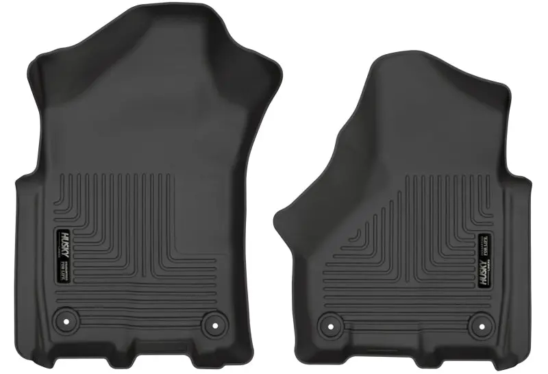 Husky Liners Weatherbeater Front Floor Mats For 2019 Ram 2500/3500 Crew & Mega Cab – Black, Custom Fit 1
