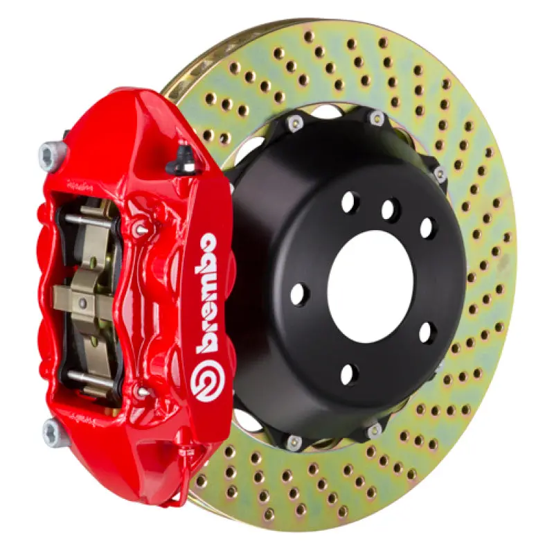 Brembo Rear Gt Big Brake Kit For 2009–2015 Cadillac Cts-V — 4-Piston Calipers, 380×28Mm Drilled Two-Piece Rotors (Red) 1