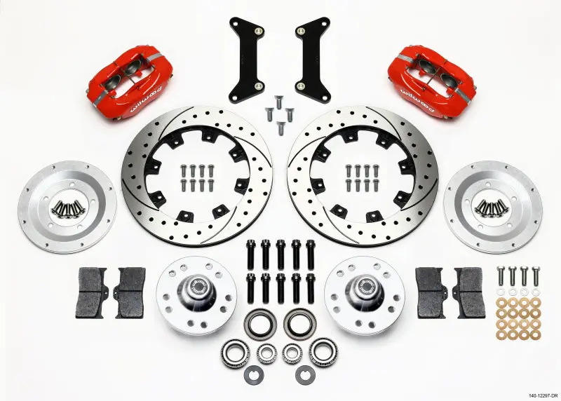 Wilwood Forged Dynalite Front Brake Kit — 12.19" Drilled Rotors, Red Calipers For 1979–1987 Gm G-Body 1
