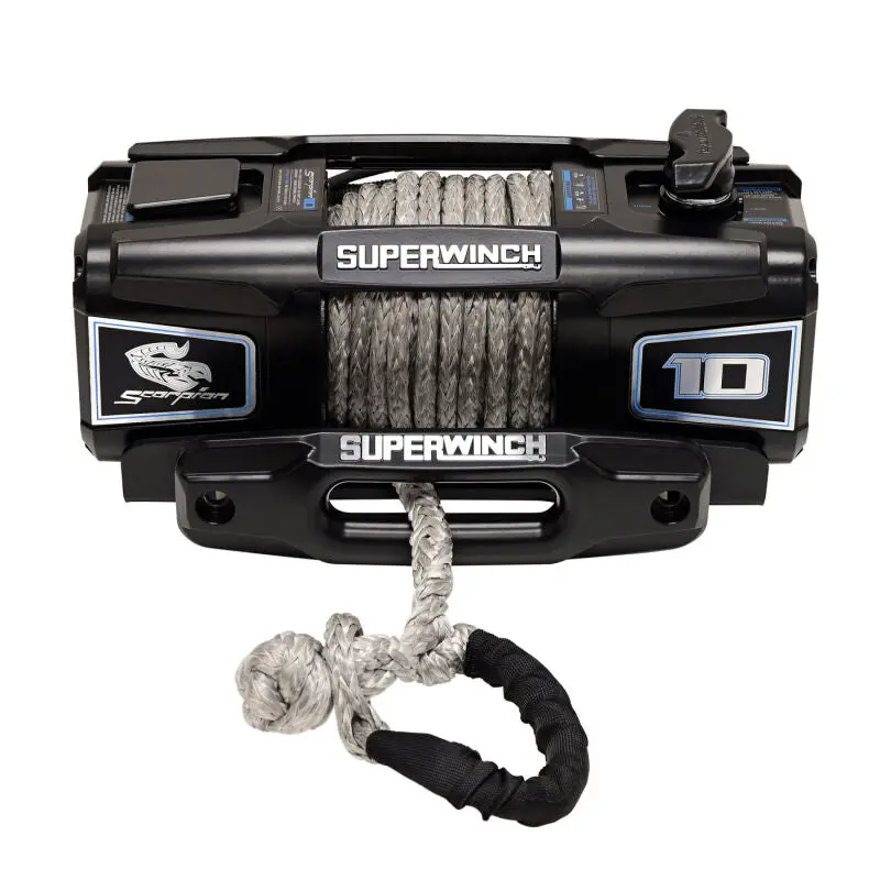 Superwinch Scorpion 10000Sr Winch – 12V Dc, 10,000-Lb Capacity, 3/8-Inch X 54-Foot Synthetic Rope, Black Powder Coat 1