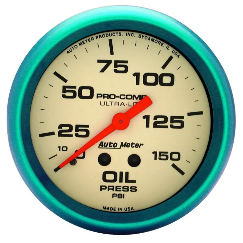 Autometer Ultra-Nite Mechanical Oil Pressure Gauge – 66.7Mm (2-5/8 Inch), 0–150 Psi Range 1